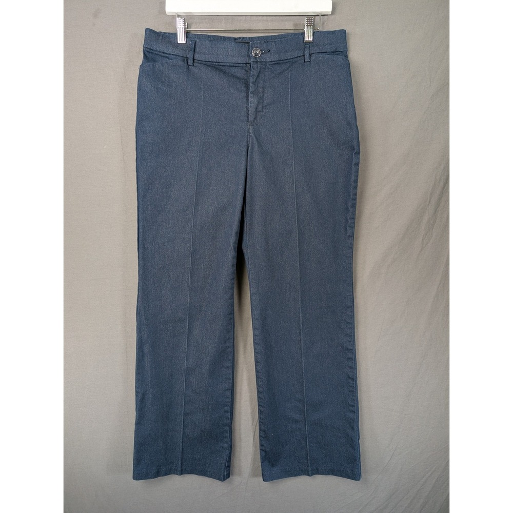 Lee‎ Womens Flex Motion Regular Fit Trouser Mid Rise Blue Pants 12 Short